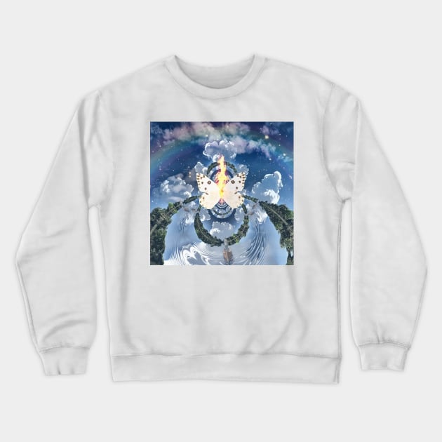 Man and Butterfly Crewneck Sweatshirt by rolffimages